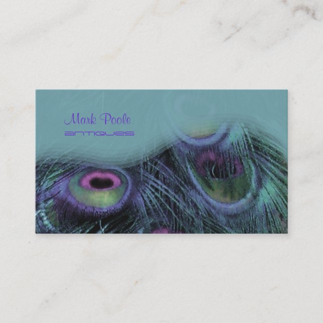 PixDezines Peacock feather business cards (Front)