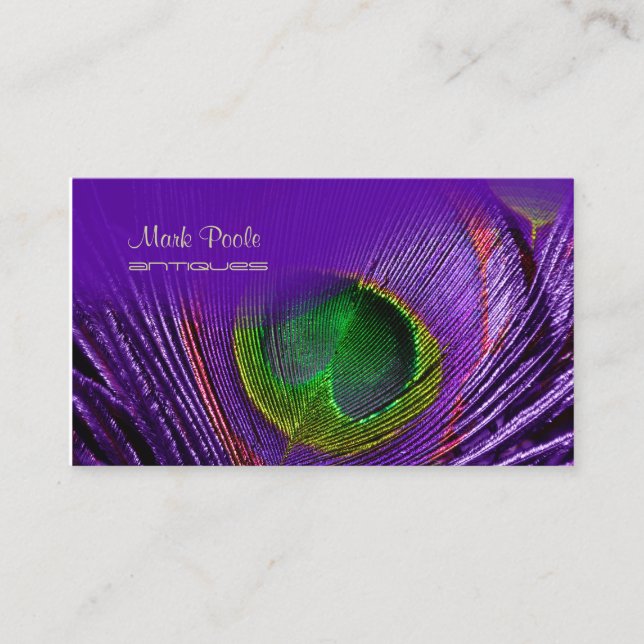 PixDezines Peacock feather business cards (Front)