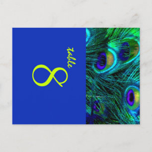 PixDezines Peacock feather/cobalt/diy fonts+colour Postcard