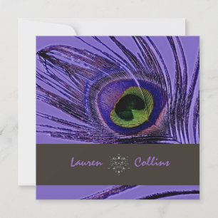 PixDezines Peacock feather invitations/purple Invitation