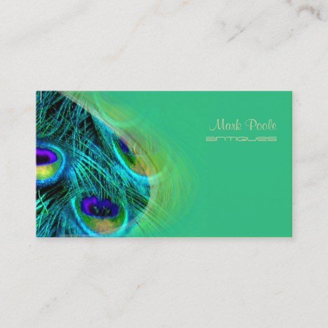 PixDezines peacock feather/psychedelic Business Card (Front)