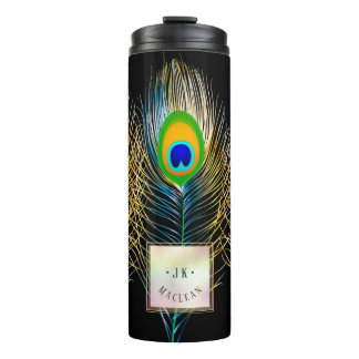 PixDezines Peacock Feather Thermal Tumbler