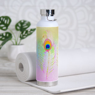 PixDezines Peacock Feather Water Bottle