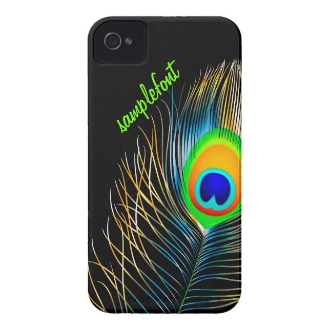 PixDezines peacock plume/ diy background colours Case-Mate iPhone Case (Back)