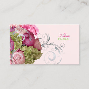 PixDezines peonies bouquet, florists/diy colours Business Card