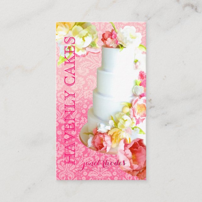 PixDezines PEONIES/FONDANT CAKE/Bakery/pâtisserie Business Card (Front)