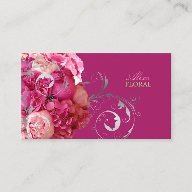PixDezines Peonies/Hydrangeas/DIY background Business Card (Front)