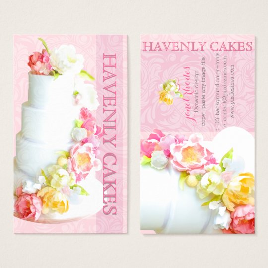 PixDezines peonies wedding cake/diy background Business Card