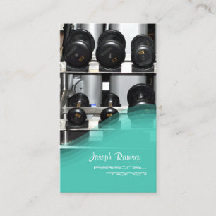 PixDezines PERSONAL TRAINER/GYM/TEAL Business Card