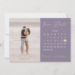 PixDezines Photo Save the Date Calendar Blush Pink Invitation