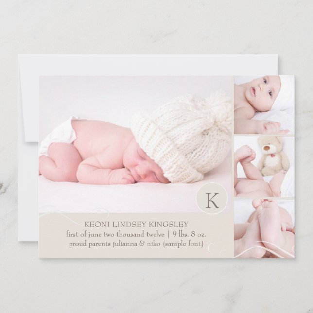 PixDezines photo template birth announcement (Front)
