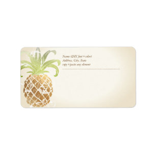 PixDezines Pineapple/Faux Gold Label