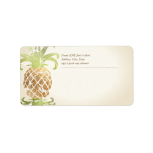 PixDezines Pineapple/Faux Gold Label