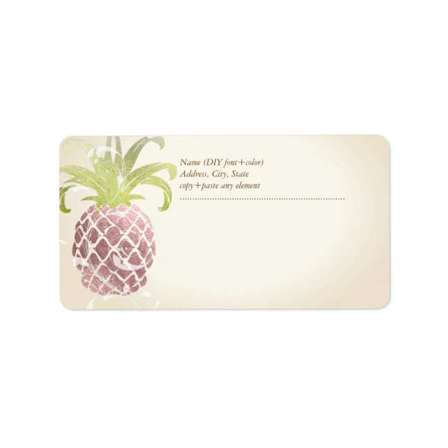 PixDezines Pineapple/Faux Rose Gold Label (Front)