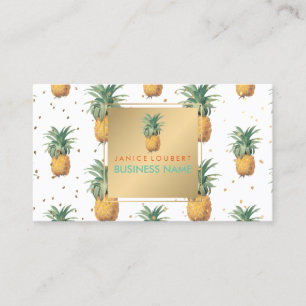 PixDezines Pineapples Pattern Business Card