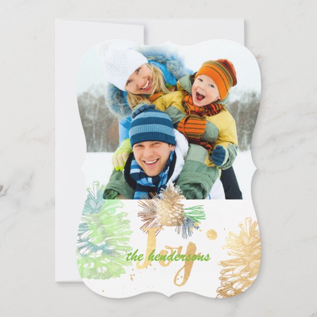 PixDezines pinecones/gold/green/holiday cards (Front)