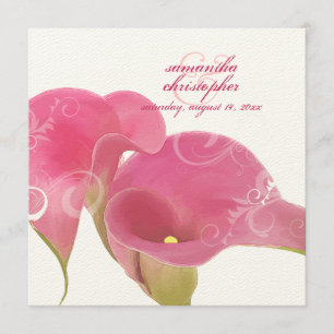 PixDezines Pink Calla Lily + Swirls Invitation
