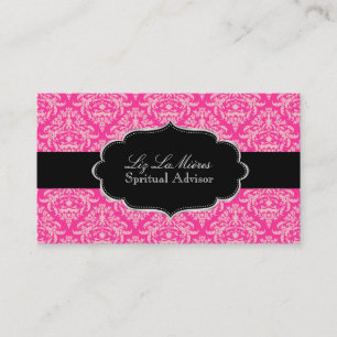 PixDezines Pink Céline Damask/DIY colour Business Card
