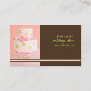 PixDezines Pink+Chocolate wedding cake Business Card