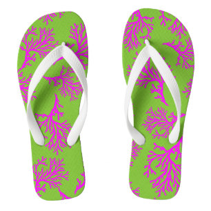 PixDezines pink corals/DIY colours Flip Flops