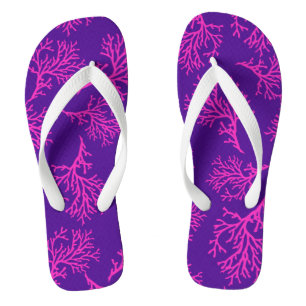PixDezines pink corals/DIY colours Flip Flops