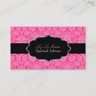 PixDezines Pink Désirée Damask/DIY colour Business Card