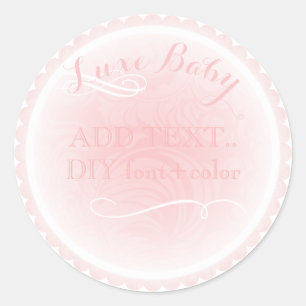 PixDezines pink doillie with scrolls Classic Round Sticker