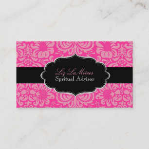 PixDezines Pink Fidora Damask/DIY colour Business Card