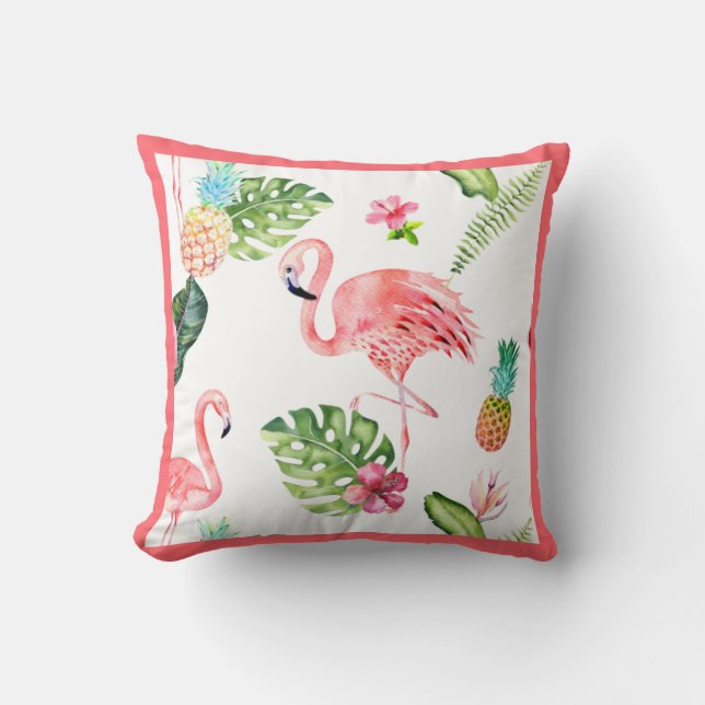 PixDezines Pink Flamingo, Tropical, Frame DIY Cushion (Front)