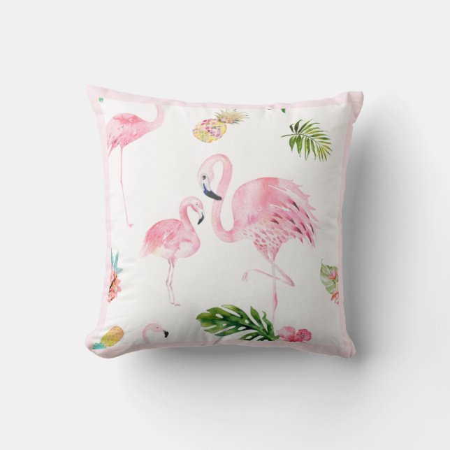 PixDezines Pink Flamingo, Tropical, Frame DIY Cushion (Front)