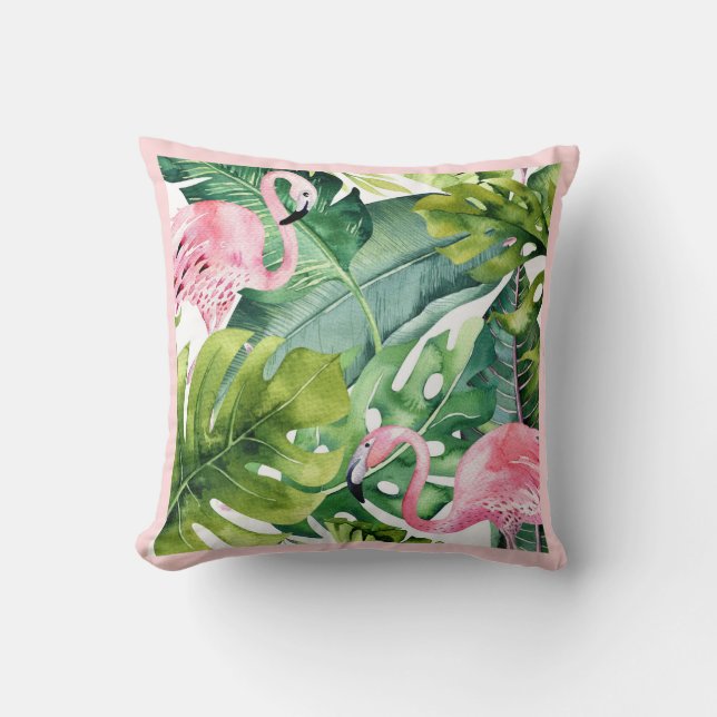 PixDezines Pink Flamingo, Tropical, Frame DIY Cushion (Front)