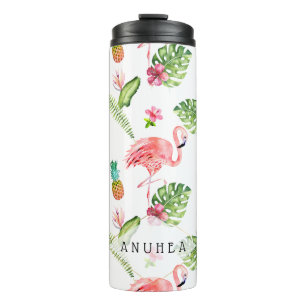 PixDezines Pink Flamingos/DIY Background Colour Thermal Tumbler