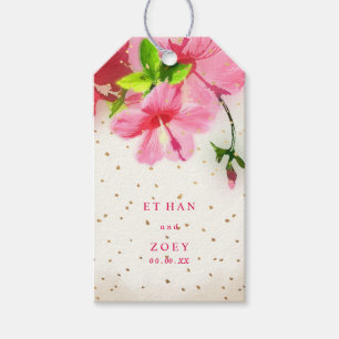 PixDezines pink hawaiian hibiscus/thank you tags