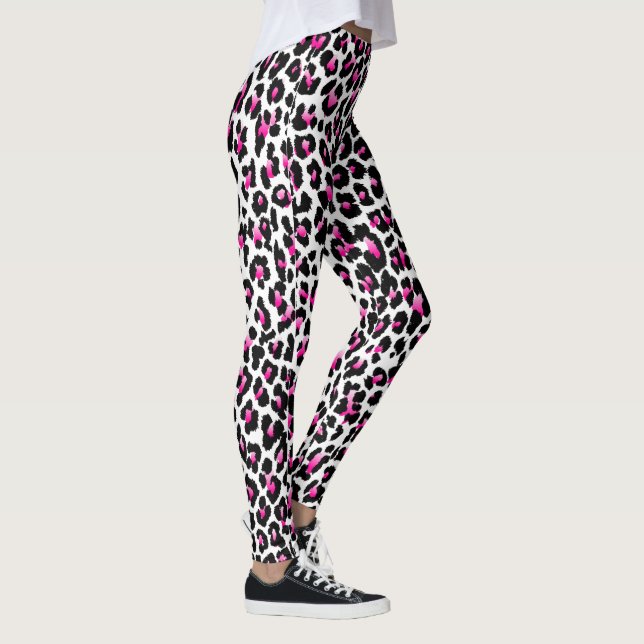 PixDezines Pink Leopard Print Leggings (Right)