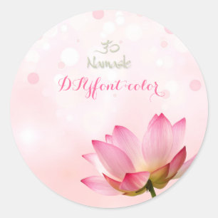 PixDezines pink lotus Classic Round Sticker