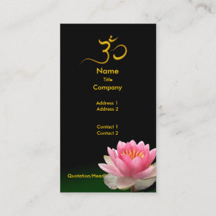 PixDezines Pink Lotus, meditative healers Business Card