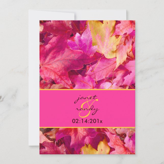 PixDezines Pink Maple Fall Wedding/DIY colours! Invitation (Front)