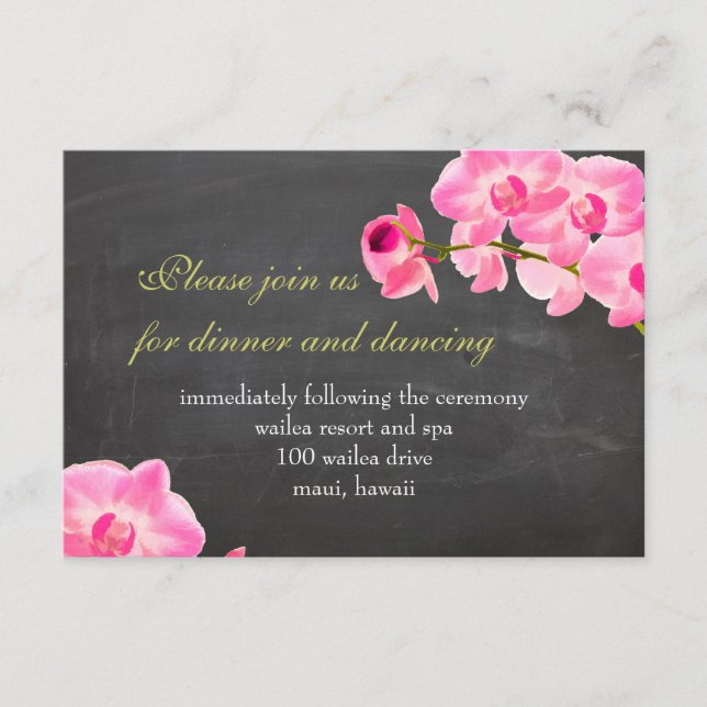 PixDezines pink maui orchids/reception cards (Front)