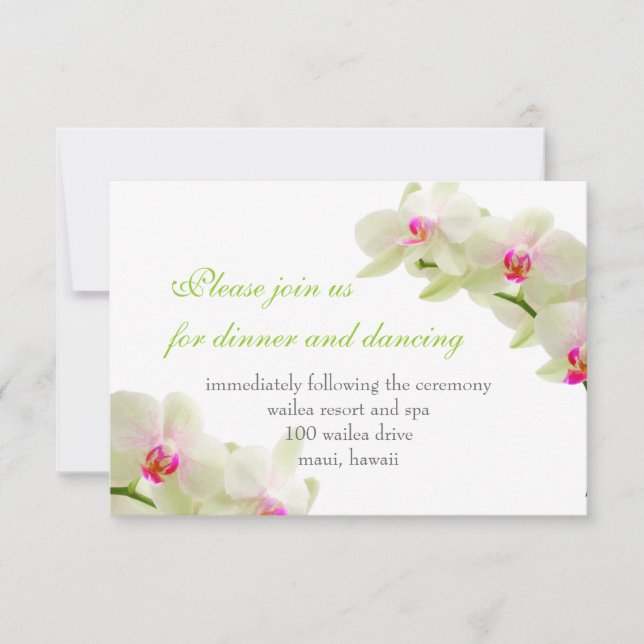 PixDezines pink maui orchids/reception cards (Front)