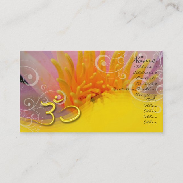 PixDezines pink rose water lilly+pearly swirls, om Business Card (Front)