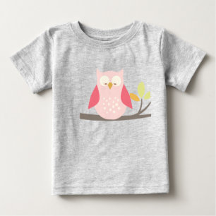 PixDezines pink spotted owl Baby T-Shirt