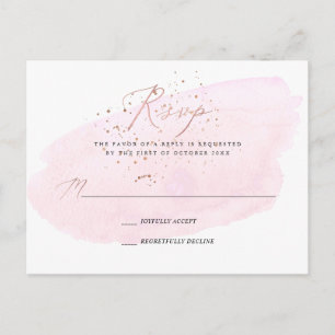 PixDezines Pink Watercolor Calligraphy RSVP Invitation Postcard