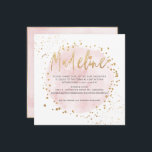 PixDezines Pink Watercolor Gold Dust Bat Mitzvah Invitation<br><div class="desc">PixDezines a brushed watercolor in pale pink with faux gold dust frames and confetti.  Modern and stylish calligraphy Bat Mitzvah.   See filters to change any image's tone.   Our dynamic design allows you to edit all elements.  

Copyright © 2022 PixDezines™.   All rights reserved.</div>