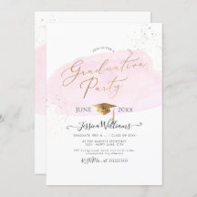 PixDezines Pink Watercolor Swatch Graduation Party