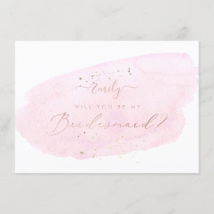 PixDezines Pink Watercolor Will You .. Bridesmaid Invitation