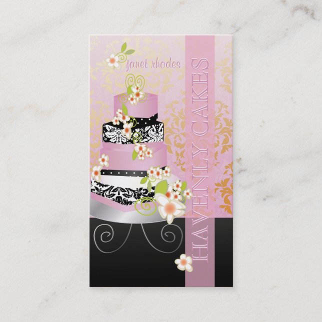 PixDezines pink wedding cake/Bakery/diy colour Business Card (Front)