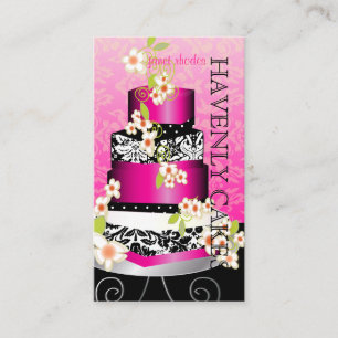PixDezines pink wedding cake/Bakery/pâtisserie Business Card