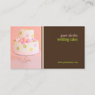 PixDezines Pink Wedding Cakes Business Card