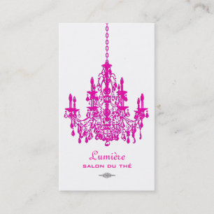 PixDezines Pink+White Chandelier/DIY background Business Card