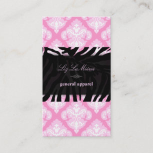 PixDezines Pink+White Olivia Damask/diy background Business Card